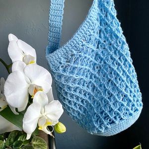 Handmade Knit Net Market Beach Hobo Bag NEW